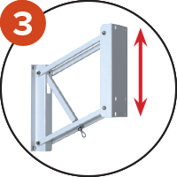 Height adjustment from 2.6m to 3.05m by crank handle (S14501)