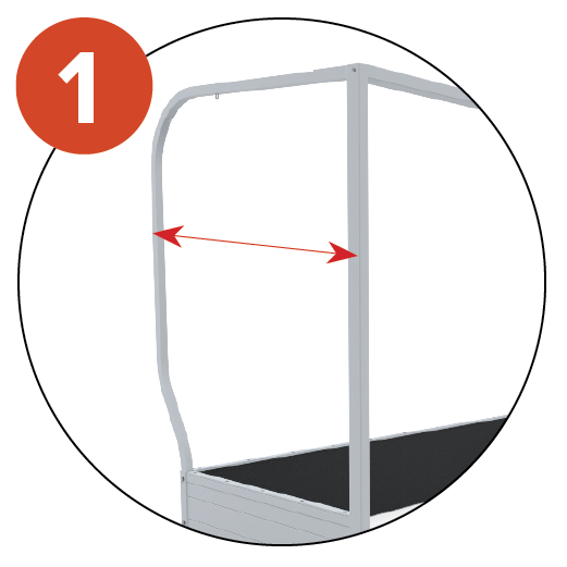 Offset backbars (Top runback 1.5m) to avoid ball impacts and rebounds