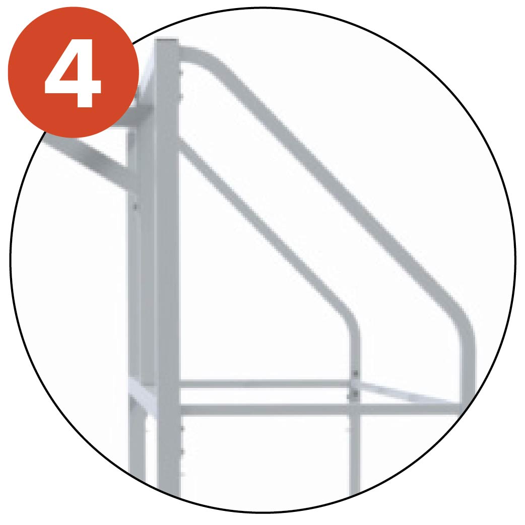 50x50mm reinforcing bars support the top of the structure for greater stability and resistance
