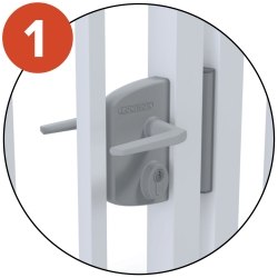 Industrial type lock (Locinox) with powder-coated aluminum housing and stainless steel mechanism