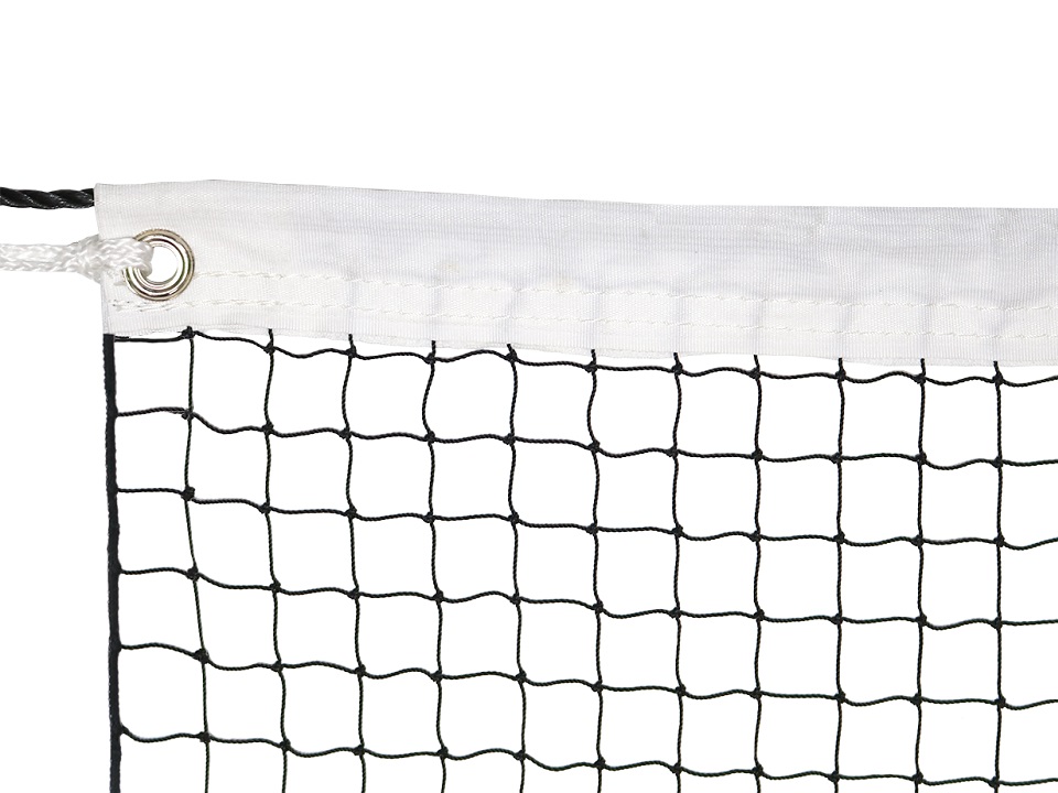 Badminton net with PES headband