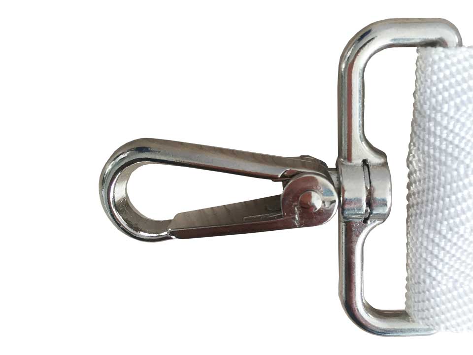 Tennis net height adjuster with metal hook and velcro tensioning