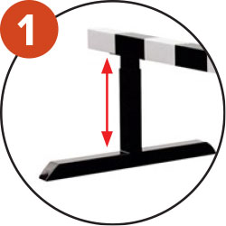 Adjustable height from 0.762m to 0.914m.