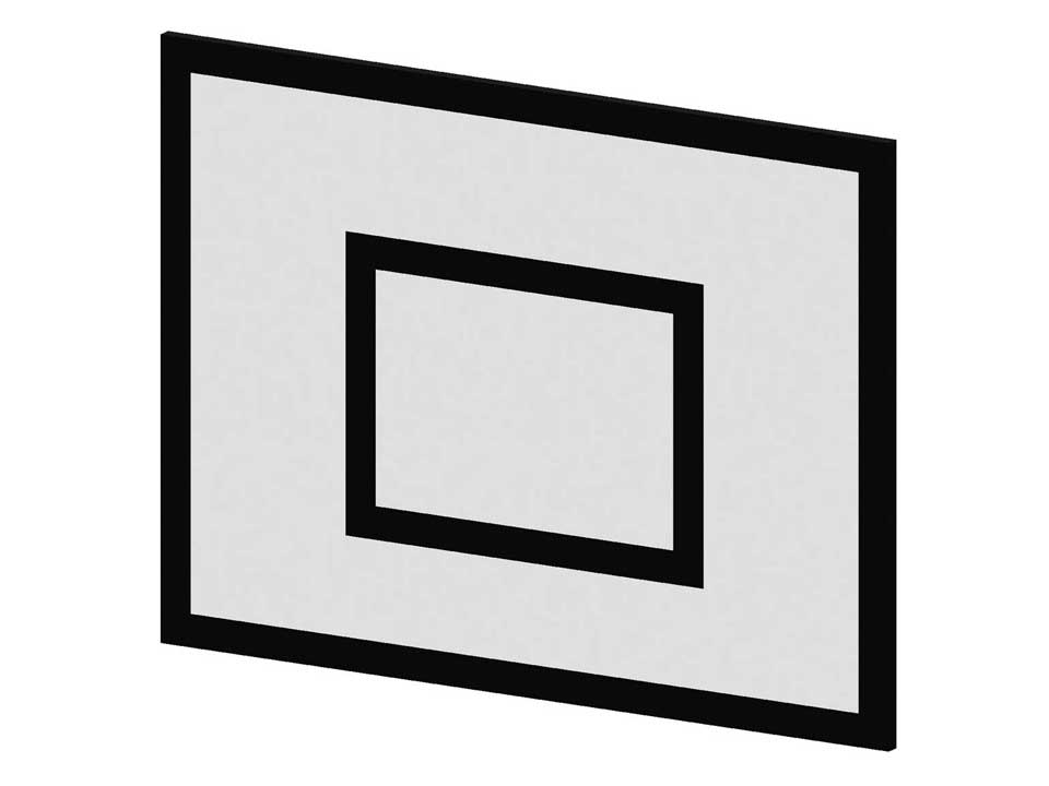 Fiberglass basketball backboard 1.20x0.90m