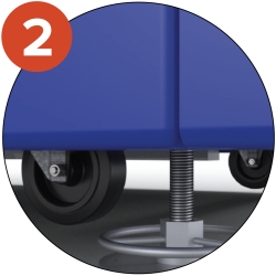 2. Double wheels distribute weight better and prevent damaging flooring.