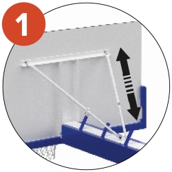 1. The struts allow easily setting the backboard to a perfect 90° angle