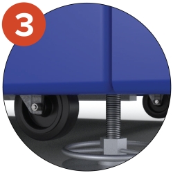 Double wheels distribute weight better and prevent damaging flooring.