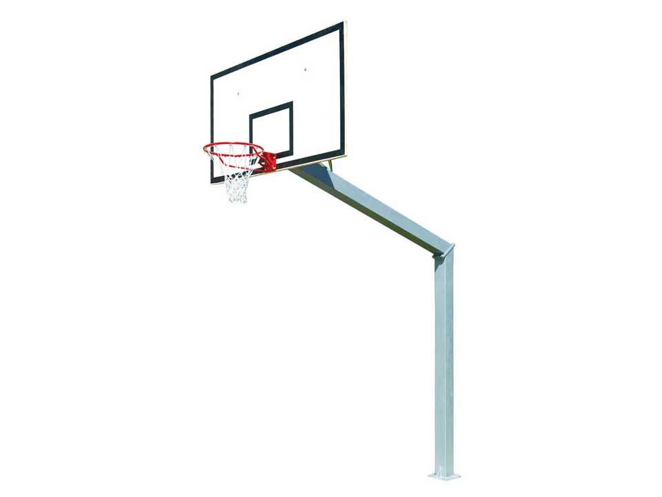Outdoor ground bolted basketball goal, projection 2.25m, ring height 3.05m