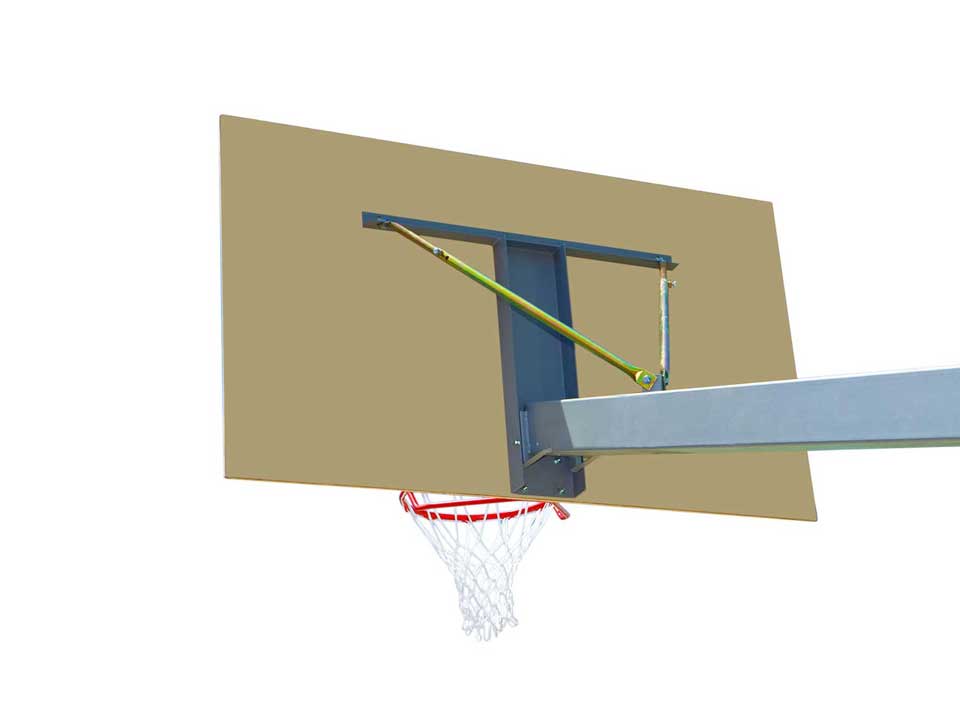 Outdoor ground bolted basketball goal, projection 2.25m, ring height 3.05m