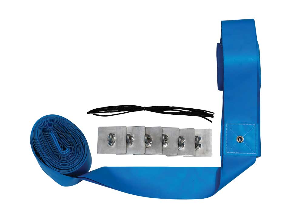 Beach volleyball boundary lines with 6 anchoring plates