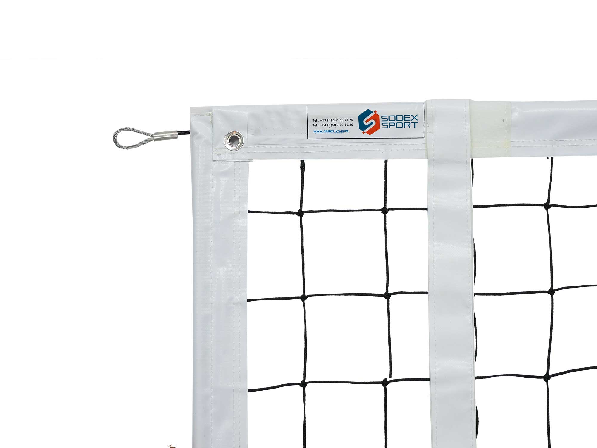Sodex Sport Volleyball Nets Braided O3 0mm 100mm Single Mesh Tension By 3mm Galvanised Cable
